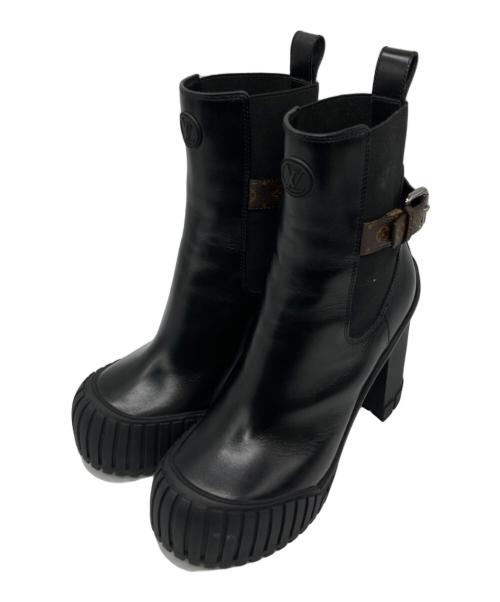 LOUIS VUITTON（ルイ ヴィトン）LOUIS VUITTON (ルイ ヴィトン) ルビーアンクルブーツ/MA0274 ブラウン×ブラック サイズ:371/2の古着・服飾アイテム