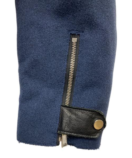 CoSTUME NATIONAL HOMME（コスチューム ナショナル オム）CoSTUME NATIONAL HOMME (コスチューム ナショナル オム) ポケットレザーウールコート ネイビー サイズ:48の古着・服飾アイテム