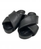 JIL SANDERジルサンダー）の古着「クロスストラップレザーサンダル/J32WP001」｜ブラック