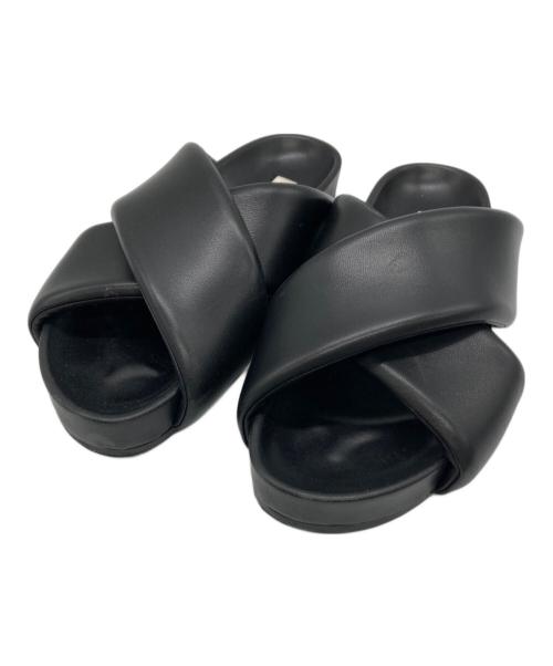 JIL SANDER（ジルサンダー）JIL SANDER (ジルサンダー) クロスストラップレザーサンダル/J32WP001 ブラック サイズ:41の古着・服飾アイテム