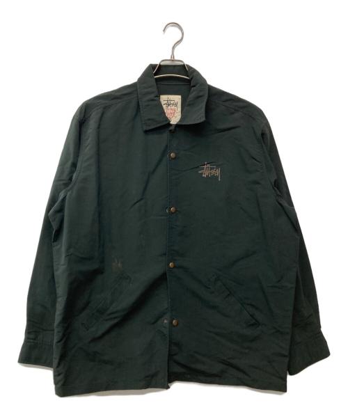 stussy outer gear（ステューシー アウターギア）STUSSY OUTER GEAR (ステューシー アウターギア) ナイロンコーチジャケット グリーン サイズ:Lの古着・服飾アイテム