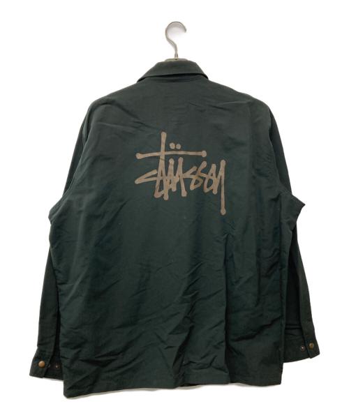 stussy outer gear（ステューシー アウターギア）STUSSY OUTER GEAR (ステューシー アウターギア) ナイロンコーチジャケット グリーン サイズ:Lの古着・服飾アイテム