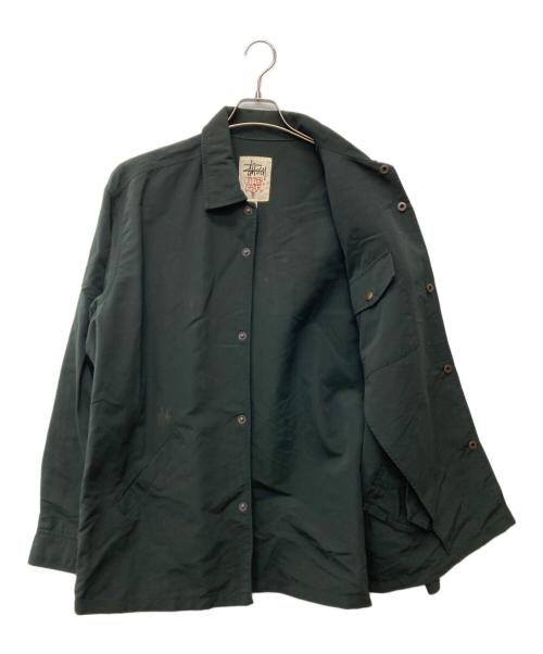 stussy outer gear（ステューシー アウターギア）STUSSY OUTER GEAR (ステューシー アウターギア) ナイロンコーチジャケット グリーン サイズ:Lの古着・服飾アイテム