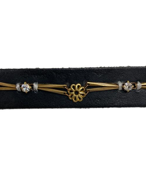 KOLOR（カラー）KOLOR (カラー) ナローレザースタッズベルト ブラックの古着・服飾アイテム