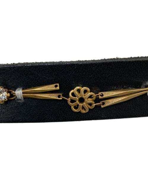 KOLOR（カラー）KOLOR (カラー) ナローレザースタッズベルト ブラックの古着・服飾アイテム