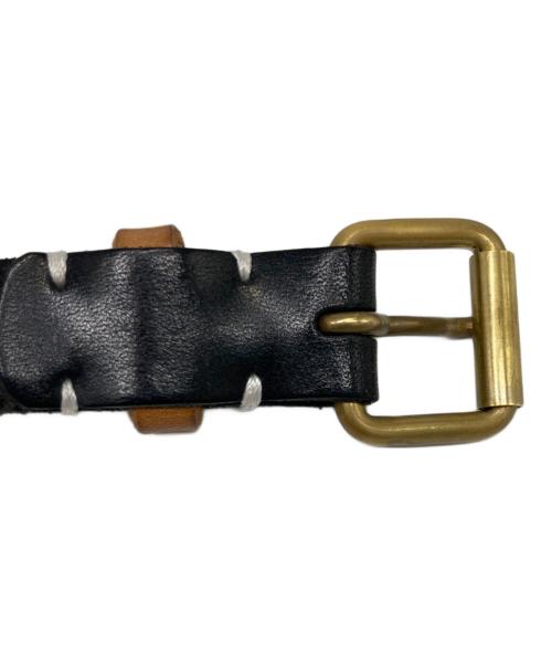 KOLOR（カラー）KOLOR (カラー) ナローレザースタッズベルト ブラックの古着・服飾アイテム