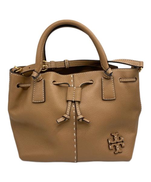 TORY BURCH（トリーバーチ）TORY BURCH (トリーバーチ) MCGRAW SMALL DRAWSTRING SATCHEL/85119 ベージュの古着・服飾アイテム