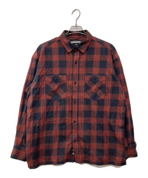 NEIGHBORHOOD（ネイバーフッド）NEIGHBORHOOD (ネイバーフッド) NEL CHECK SH LS . CO/222ARNH-SHM01 レッド サイズ:LARGEの古着・服飾アイテム