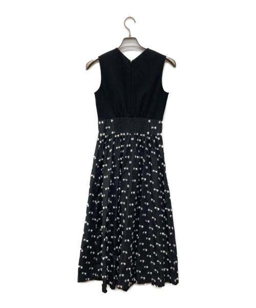UNITED ARROWS（ユナイテッドアローズ）UNITED ARROWS (ユナイテッドアローズ) リボン カットジャカード コンビ ワンピース/1526-162-3830 ブラック サイズ:36の古着・服飾アイテム