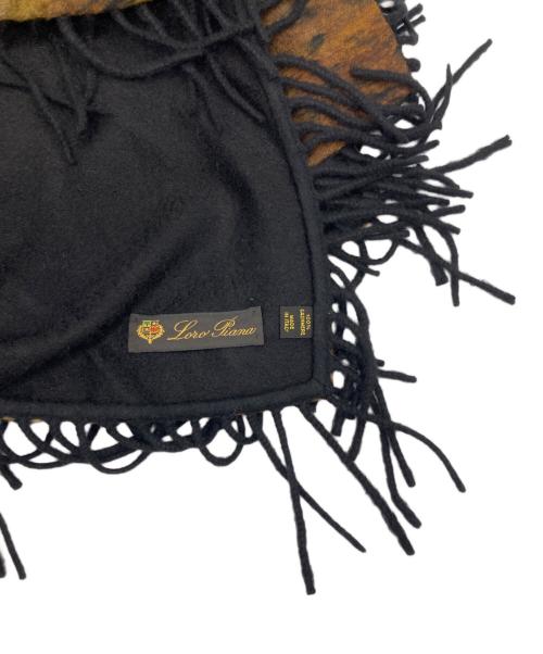 LORO PIANA（ロロピアーナ）LORO PIANA (ロロピアーナ) カシミヤ大判ストール ブランケット ブラック×ベージュの古着・服飾アイテム