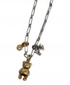 COACHコーチ）の古着「テディ ベア アンド ボウ ピアスアンド ネックレス セット/CCU46 A31」｜シルバー×ゴールド