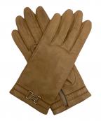 HERMESエルメス）の古着「Ｈ金具レザーグローブ」｜ベージュ