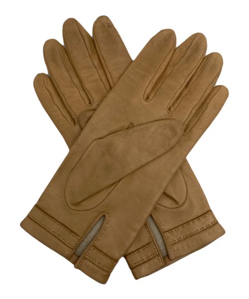 HERMES（エルメス）HERMES (エルメス) Ｈ金具レザーグローブ ベージュ サイズ:7 1/2の古着・服飾アイテム