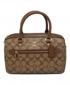 COACHコーチ）の古着「2WAYバッグ/F83607/ローアン サッチェル シグネチャー キャンバス」｜ベージュ
