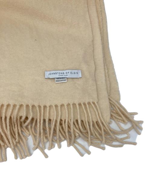 JOHNSTONS OF ELGIN（ジョンストンズオブエルガン）JOHNSTONS OF ELGIN (ジョンストンズオブエルガン) カシミヤマフラー アイボリーの古着・服飾アイテム