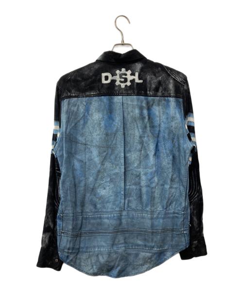 DIESEL（ディーゼル）DIESEL (ディーゼル) 転写プリントトロンプルイユプリント長袖シャツ/S-UMBE-G ブラック サイズ:48の古着・服飾アイテム