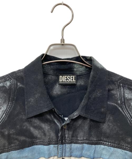 DIESEL（ディーゼル）DIESEL (ディーゼル) 転写プリントトロンプルイユプリント長袖シャツ/S-UMBE-G ブラック サイズ:48の古着・服飾アイテム