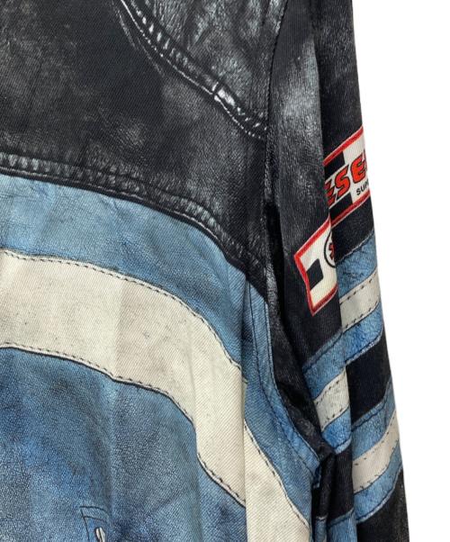 DIESEL（ディーゼル）DIESEL (ディーゼル) 転写プリントトロンプルイユプリント長袖シャツ/S-UMBE-G ブラック サイズ:48の古着・服飾アイテム