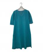 ISSEY MIYAKEイッセイミヤケ）の古着「Vネックワンピース/IM12KH782」｜グリーン