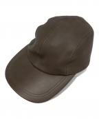 kijima takayukiキジマタカユキ）の古着「ラムレザージェットキャップ」｜ブラウン