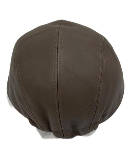 kijima takayuki（キジマタカユキ）KIJIMA TAKAYUKI (キジマタカユキ) ラムレザージェットキャップ ブラウン サイズ:1の古着・服飾アイテム