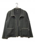 stussyステューシー）の古着「Woodsy Blanket Stitch Fleeceジャケット/218128」｜グレー