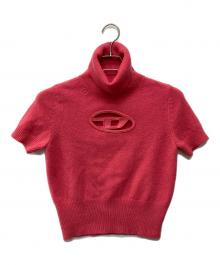 DIESEL（ディーゼル）の古着「Dロゴデザイン半袖ニット/A06713」｜ピンク