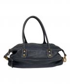 CELINEセリーヌ）の古着「レザーミニボストンバック」｜ネイビー