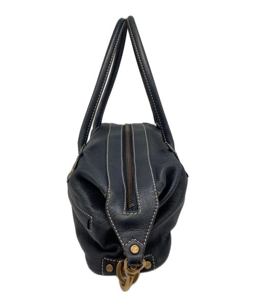 CELINE（セリーヌ）CELINE (セリーヌ) レザーミニボストンバック ネイビーの古着・服飾アイテム