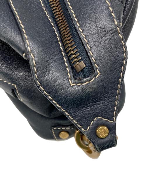 CELINE（セリーヌ）CELINE (セリーヌ) レザーミニボストンバック ネイビーの古着・服飾アイテム