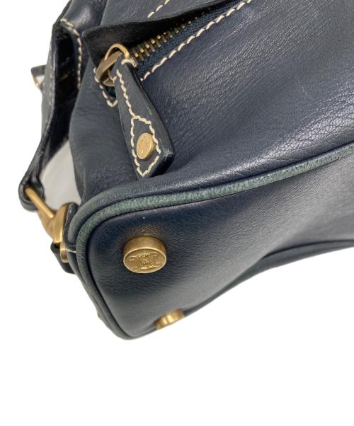 CELINE（セリーヌ）CELINE (セリーヌ) レザーミニボストンバック ネイビーの古着・服飾アイテム