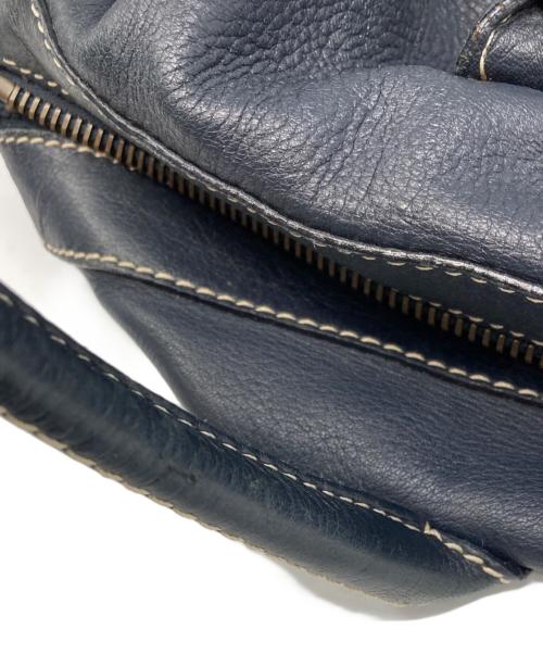 CELINE（セリーヌ）CELINE (セリーヌ) レザーミニボストンバック ネイビーの古着・服飾アイテム