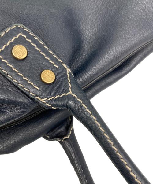 CELINE（セリーヌ）CELINE (セリーヌ) レザーミニボストンバック ネイビーの古着・服飾アイテム