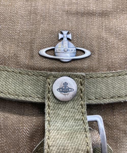 Vivienne Westwood（ヴィヴィアンウエストウッド）Vivienne Westwood (ヴィヴィアンウエストウッド) キャンバスショルダーバッグ グリーンの古着・服飾アイテム