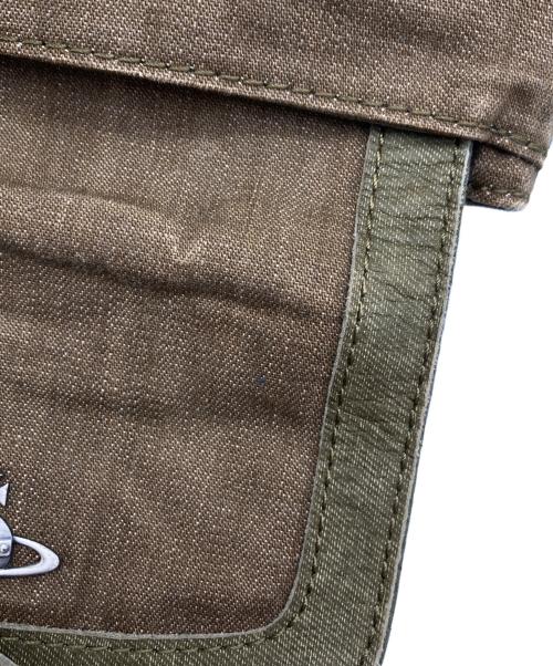 Vivienne Westwood（ヴィヴィアンウエストウッド）Vivienne Westwood (ヴィヴィアンウエストウッド) キャンバスショルダーバッグ グリーンの古着・服飾アイテム