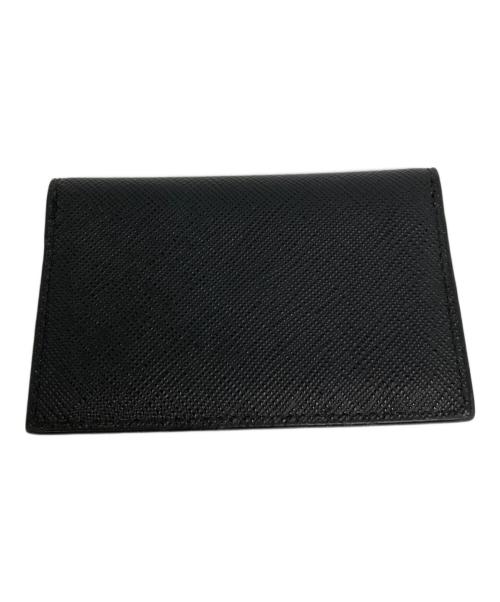 PRADA（プラダ）PRADA (プラダ) サフィアーノレザートライアングルロゴカードケース/2MF028 ブラックの古着・服飾アイテム