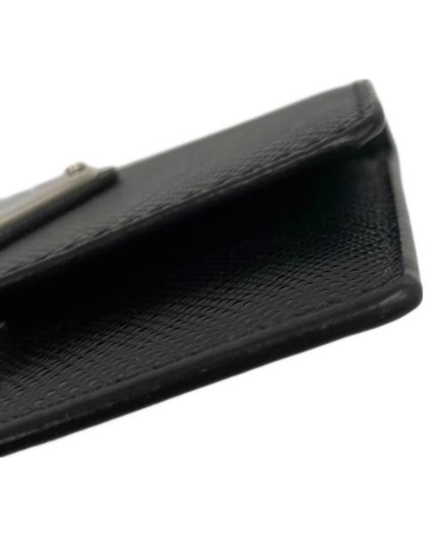 PRADA（プラダ）PRADA (プラダ) サフィアーノレザートライアングルロゴカードケース/2MF028 ブラックの古着・服飾アイテム