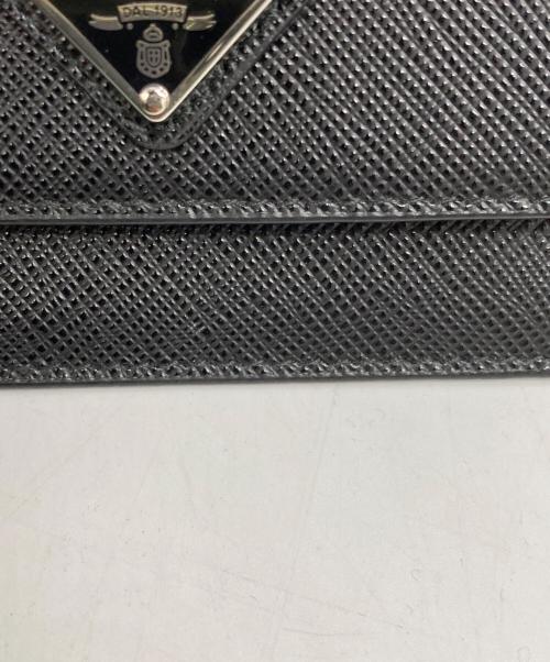 PRADA（プラダ）PRADA (プラダ) サフィアーノレザートライアングルロゴカードケース/2MF028 ブラックの古着・服飾アイテム