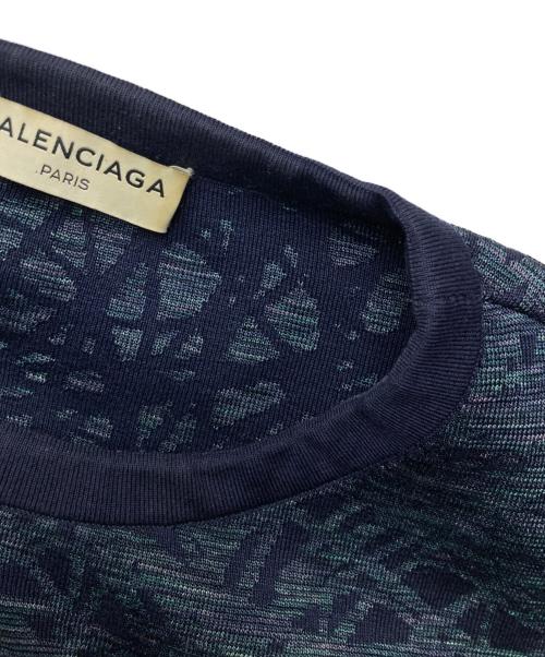 BALENCIAGA（バレンシアガ）BALENCIAGA (バレンシアガ) 総柄ニット/343962 T7062 ネイビー サイズ:Sの古着・服飾アイテム