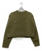 G-STAR RAW×WALTER VAN BEIRENDONCKジースターロゥ×ウォルター ヴァン ベイレンドンク）の古着「Cropped Crewneck/D25835-D465」｜オリーブ