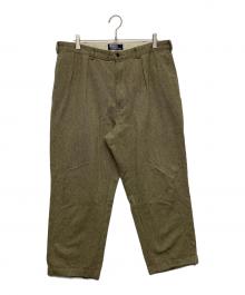 POLO RALPH LAUREN（ポロ・ラルフローレン）の古着「90's ヘリンボーンツイル2タックスラックス/4822387GZ」｜ベージュ