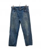AURALEEオーラリー）の古着「SELVEDGE FADED LIGHT DENIM WIDE PANTS/A25SP03DE」｜インディゴ