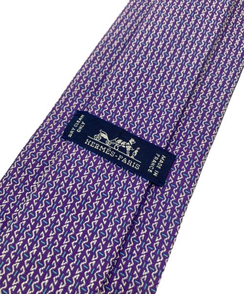 HERMES（エルメス）HERMES (エルメス) 総柄シルクネクタイ パープル サイズ:-の古着・服飾アイテム