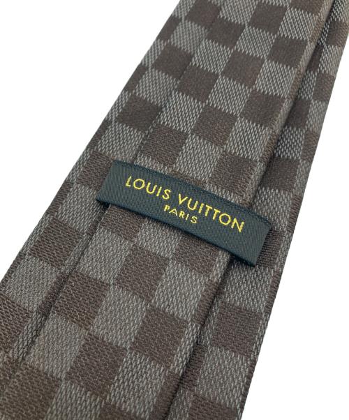 LOUIS VUITTON（ルイ ヴィトン）LOUIS VUITTON (ルイ ヴィトン) ダミエ柄シルクネクタイ ブラウン サイズ:-の古着・服飾アイテム