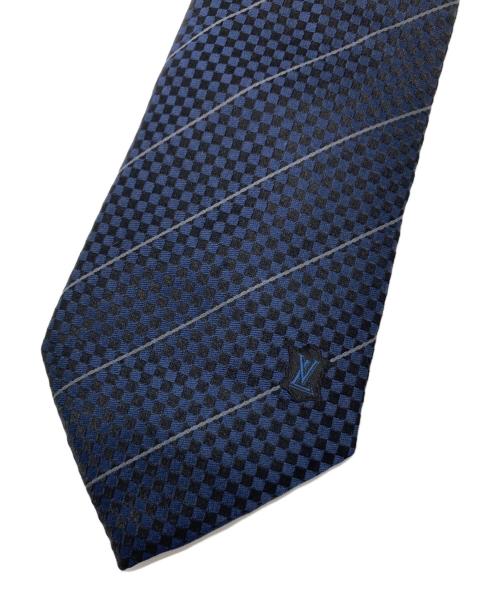 LOUIS VUITTON（ルイ ヴィトン）LOUIS VUITTON (ルイ ヴィトン) 総柄シルクネクタイ ネイビー サイズ:-の古着・服飾アイテム