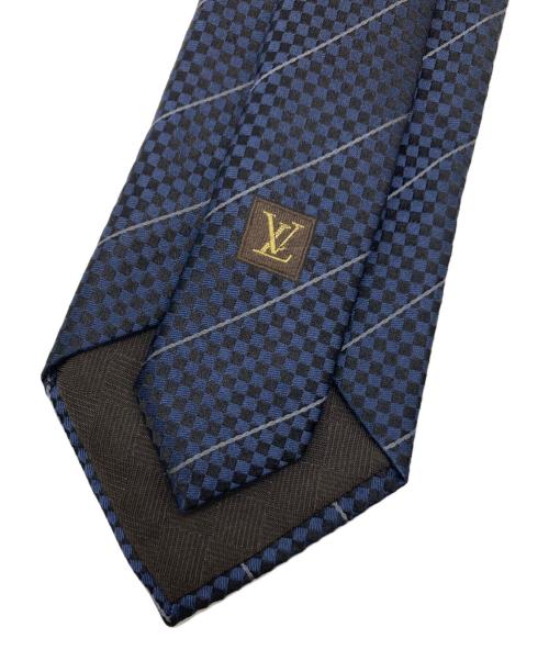 LOUIS VUITTON（ルイ ヴィトン）LOUIS VUITTON (ルイ ヴィトン) 総柄シルクネクタイ ネイビー サイズ:-の古着・服飾アイテム