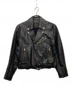 Hysteric Glamourヒステリックグラマー）の古着「ラムレザーダブルライダースジャケット/01211LB01」｜ブラック