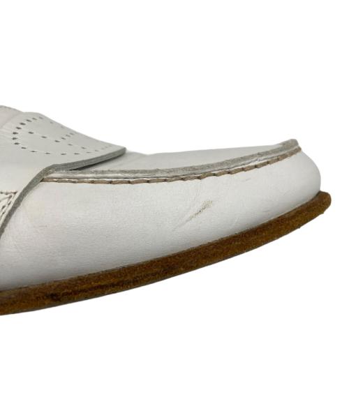 HERMES（エルメス）HERMES (エルメス) エブリン  Hロゴ パンチング レザーローファー ホワイト サイズ:36の古着・服飾アイテム