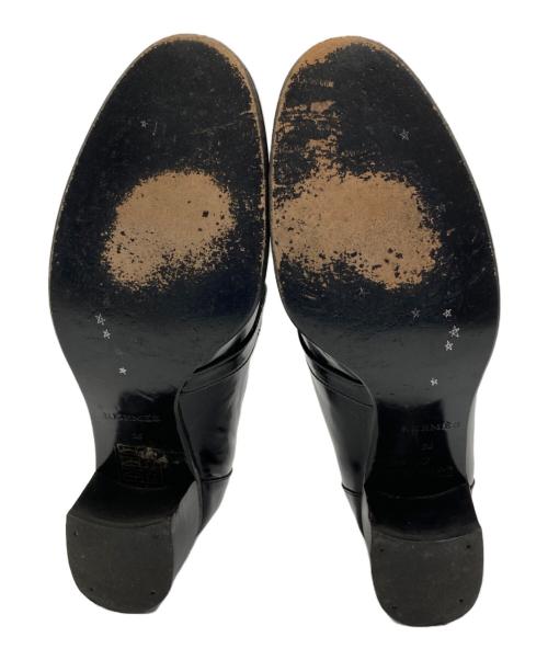 HERMES（エルメス）HERMES (エルメス) Hロゴエナメルモカシンローファー ブラック サイズ:36の古着・服飾アイテム