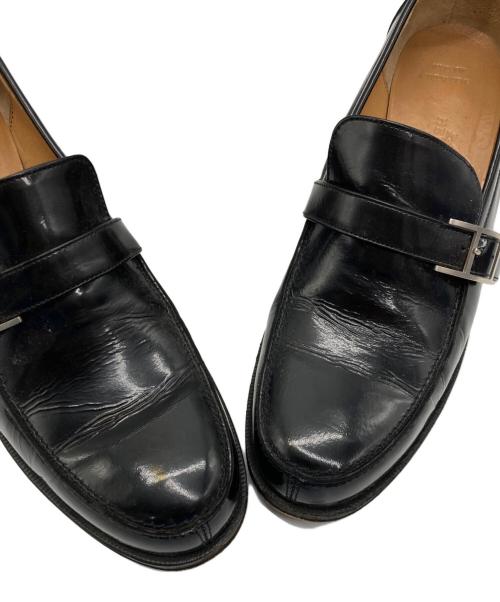 HERMES（エルメス）HERMES (エルメス) Hロゴエナメルモカシンローファー ブラック サイズ:36の古着・服飾アイテム